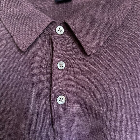 Brooks Brothers plum extra fine merino wool polo sweater Sz XL - Picture 3 of 6